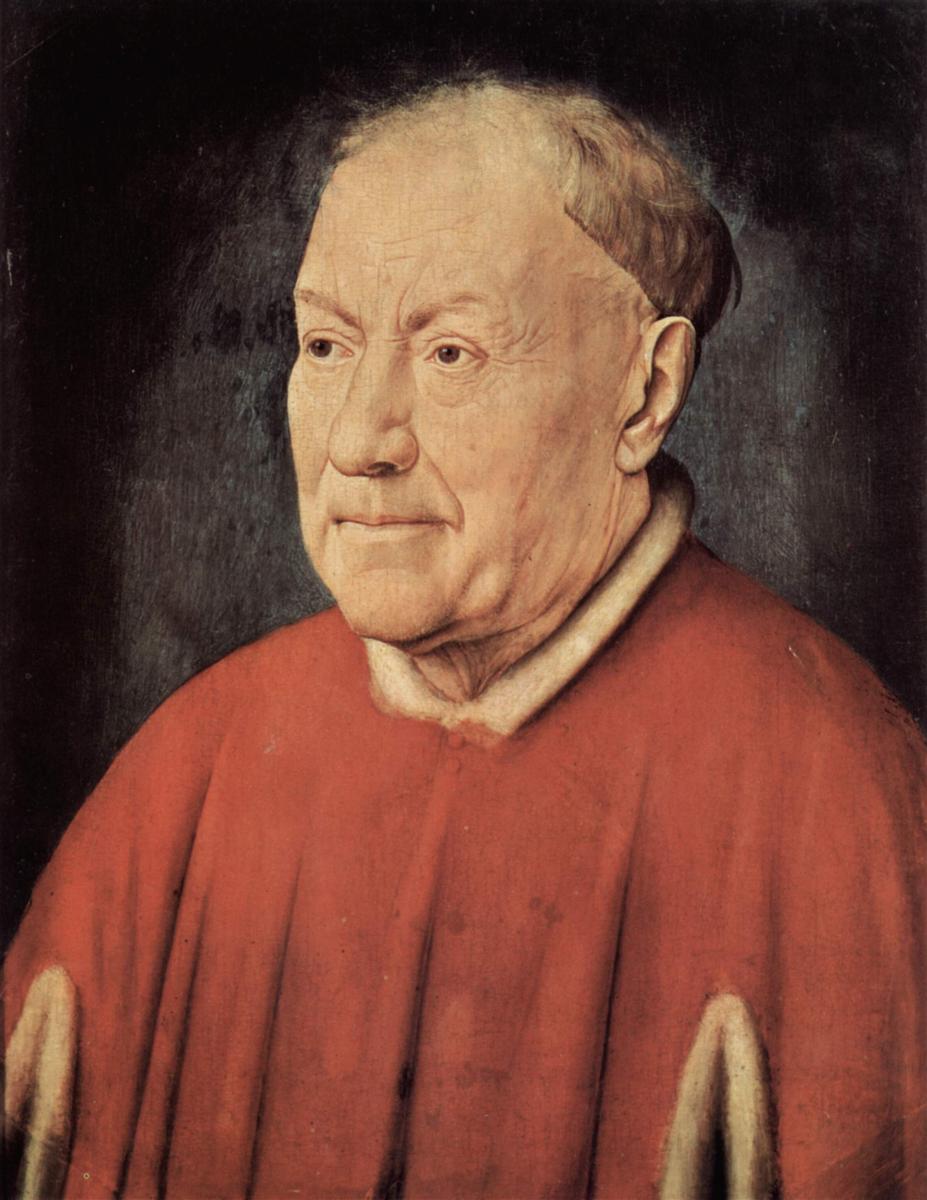 扬·范·埃克（Jan van Eyck，荷兰画家 ， 1390 - 1441 年）作品-红衣主教阿尔贝加蒂的肖像