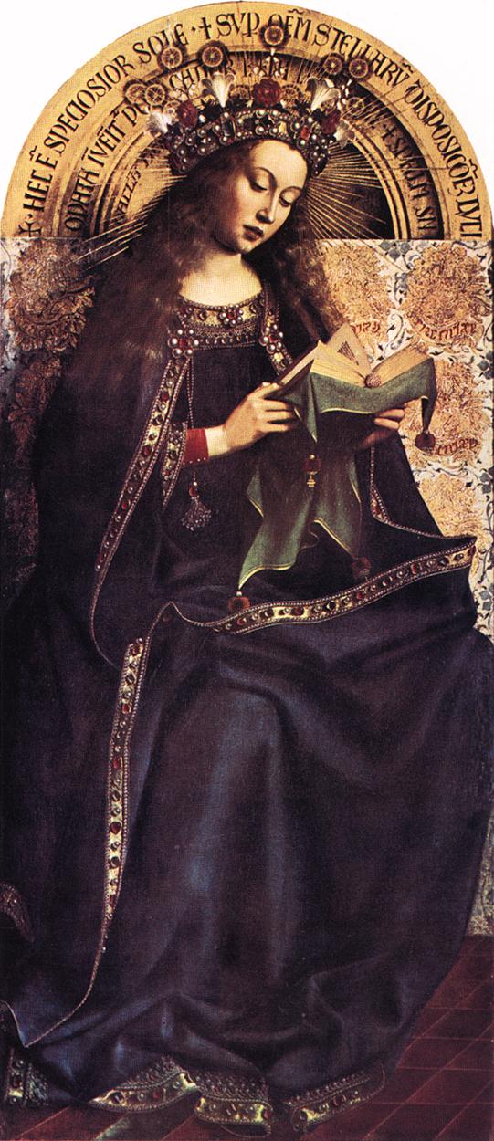 扬·范·埃克（Jan van Eyck，荷兰画家 ， 1390 - 1441 年）作品-根特祭坛画，圣母玛利亚