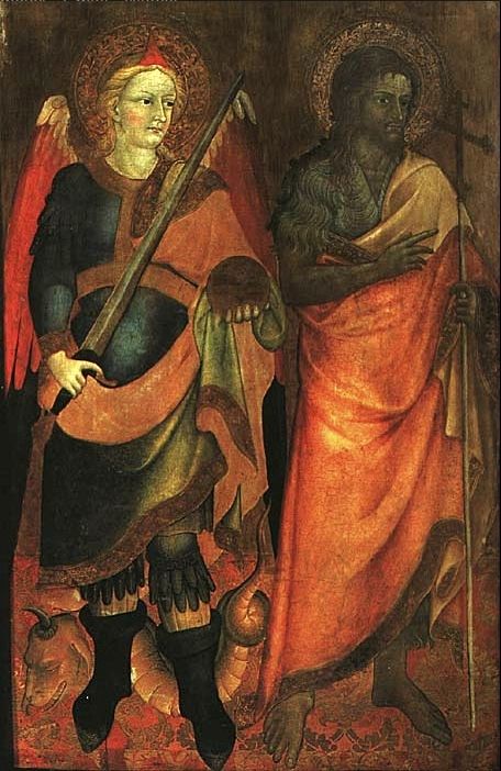阿尔瓦罗·皮雷斯·德·埃武拉（Álvaro Pires de Évora，葡萄牙画家， 1390 - 1450）作品-圣迈克尔和圣约翰