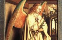 扬·范·埃克（Jan van Eyck，荷兰画家 ， 1390 - 1441 年）作品-天使报喜，从根特祭坛画的左面板外部作品