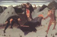 伊尔·萨塞塔 (Stefano di Giovanni，1392-1450，意大利画家)作品-被魔鬼折磨的隐士圣安东尼