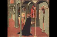 伊尔·萨塞塔 (Stefano di Giovanni，1392-1450，意大利画家)作品-十字架前的圣多马