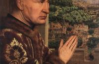 扬·范·埃克（Jan van Eyck，荷兰画家 ， 1390 - 1441 年）作品-总理罗林的圣母（详细）
