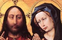 罗伯特·坎平（Robert Campin，1375-1444 年，佛兰芒画家）作品-祝福基督和祈祷童贞