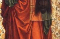 罗伯特·坎平（Robert Campin，1375-1444 年，佛兰芒画家）作品-圣维罗妮卡展示 Sudarium
