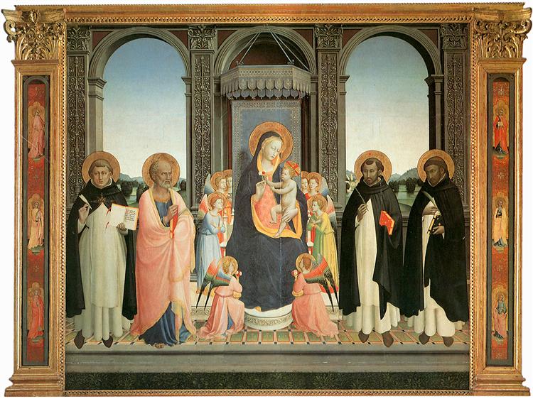 弗拉·安杰利科(Fra Angelico,意大利,1400-1455)作品-圣多梅尼科祭坛画