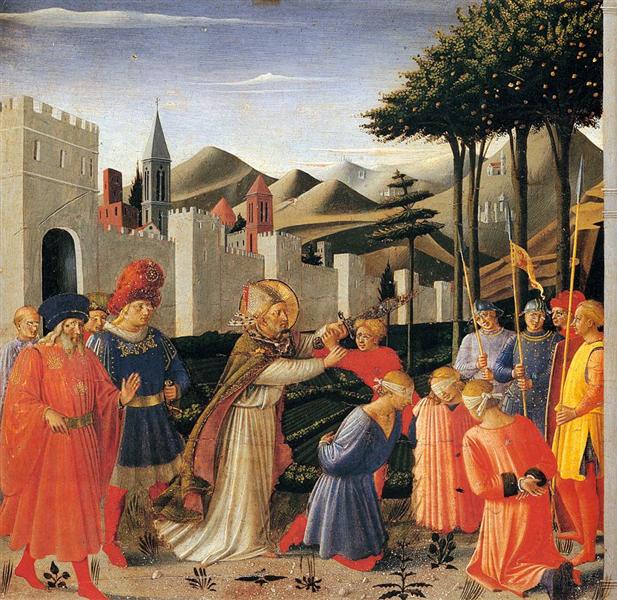弗拉·安杰利科（Fra Angelico，意大利，1400-1455）作品-圣尼古拉斯的故事：三个无辜者的解放