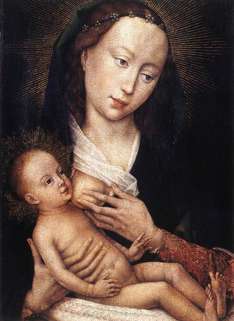 罗吉尔·范德韦登（Rogier van der Weyden，荷兰画家，1399 - 1464 年）作品-麦当娜和孩子2