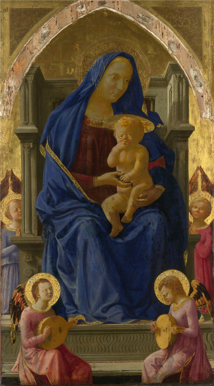 马萨乔(Masaccio,意大利,1401-1428)作品-玛丽亚和孩子