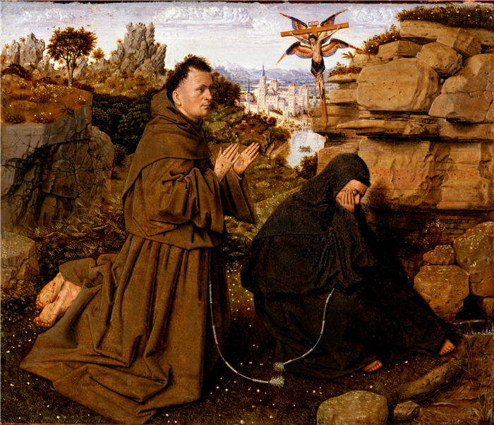 扬·范·埃克（Jan van Eyck，荷兰画家 ， 1390 - 1441 年）作品-圣弗朗西斯接受圣痕