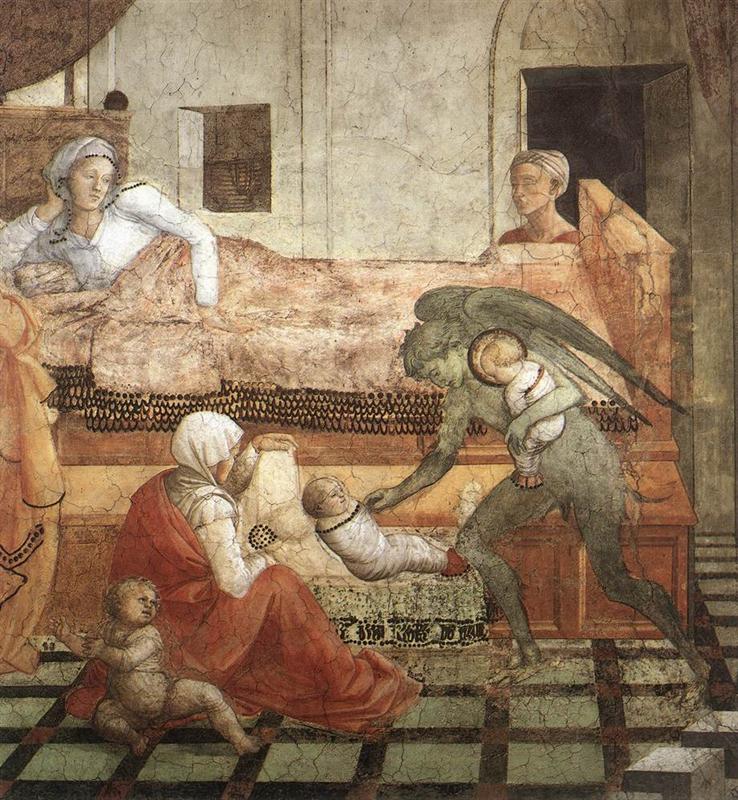 菲利波·里皮（Filippo Lippi ，1406-1469，意大利画家）作品-圣斯蒂芬的诞生和婴儿时期（详细）