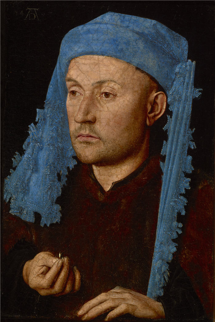 扬·范·埃克（Jan van Eyck，荷兰画家 ， 1390 - 1441 年）作品-蓝头巾的男人