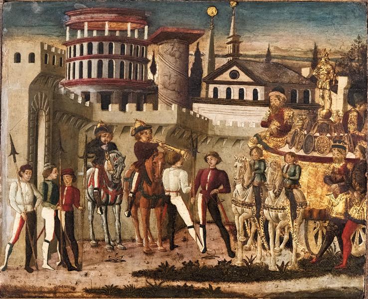 洛·谢吉亚（Lo Scheggia，1406-1486，意大利画家）作品-Scena Di Trionfo All'antica