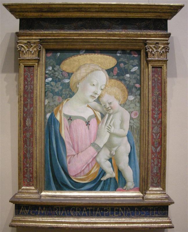 多梅尼科·维内齐亚诺（Domenico Veneziano，1410-1461，意大利画家）作品-麦当娜和孩子 2