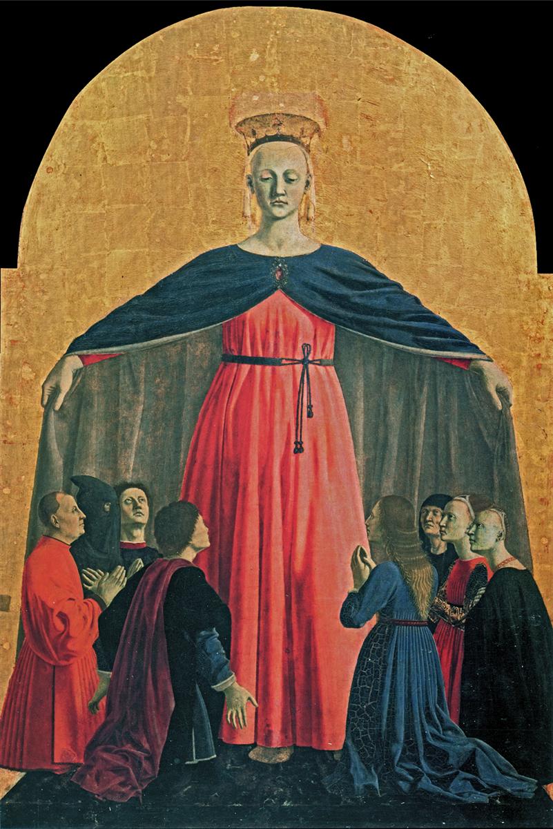 皮耶罗·德拉·弗朗西斯卡（Piero della Francesca，1412-1492，意大利画家）作品-《慈悲圣母》