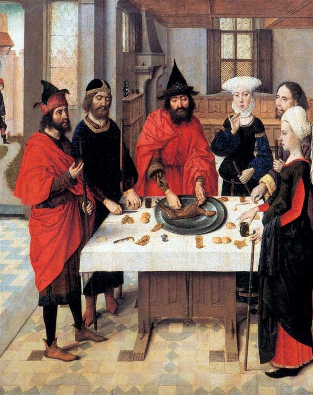 德克·布茨（Dirk Bouts，1415-1475，荷兰画家）作品-《逾越节的盛宴》