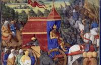 让·福凯（Jean Fouquet，法国画家，1420-1481）作品-《约沙法战胜亚述的亚达》