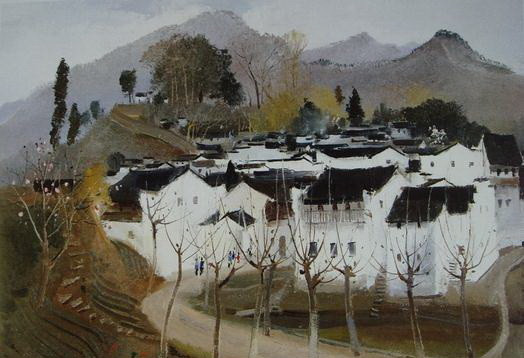 吴冠中《乡村》作品欣赏