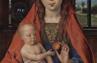 汉斯·梅姆林（Hans Memling，1430 – 1494 年，德国画家）作品-麦当娜和孩子，来自 Maerten van Nieuwenhove 的双联画