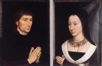汉斯·梅姆林（Hans Memling，1430 – 1494 年，德国画家）作品-托马索·波尔蒂纳里和他的妻子