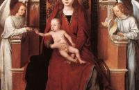 汉斯·梅姆林（Hans Memling，1430 – 1494 年，德国画家）作品-圣母子与两位天使登基