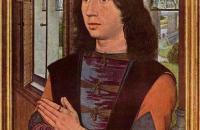 汉斯·梅姆林（Hans Memling，1430 – 1494 年，德国画家）作品-捐赠者，来自 Maerten van Nieuwenhove 双联画的右翼