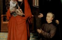 汉斯·梅姆林（Hans Memling，1430 – 1494 年，德国画家）作品-圣母子与方丈和捐赠者圣安东尼