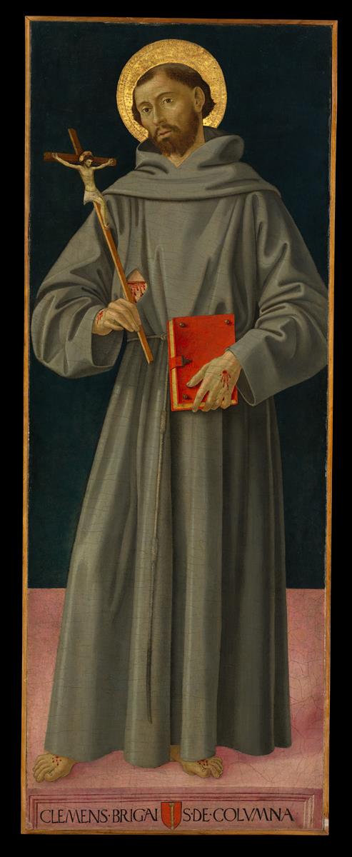 安东尼亚佐·罗马诺（Antonazzo Romano，1430-1510，意大利画家）作品-阿西西的圣方济各