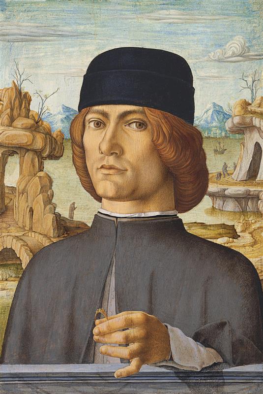 弗朗切斯科·德尔·科萨（Francesco del Cossa，1430-1477，意大利画家）作品-一个男人的肖像