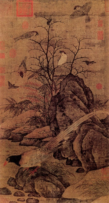 山鹧棘雀图 宋 黄居寀