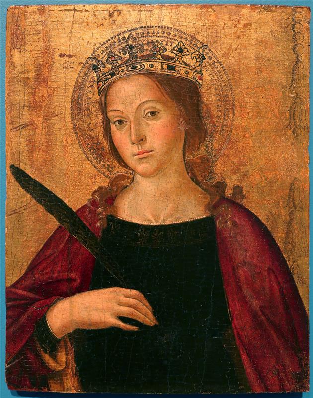 安东尼亚佐·罗马诺（Antonazzo Romano，1430-1510，意大利画家）作品-圣凯瑟琳