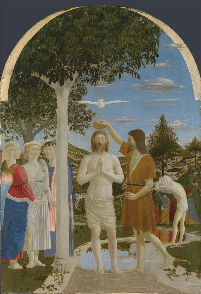 皮耶罗·德拉·弗朗西斯卡（Piero della Francesca，1412-1492，意大利画家）作品-基督的洗礼