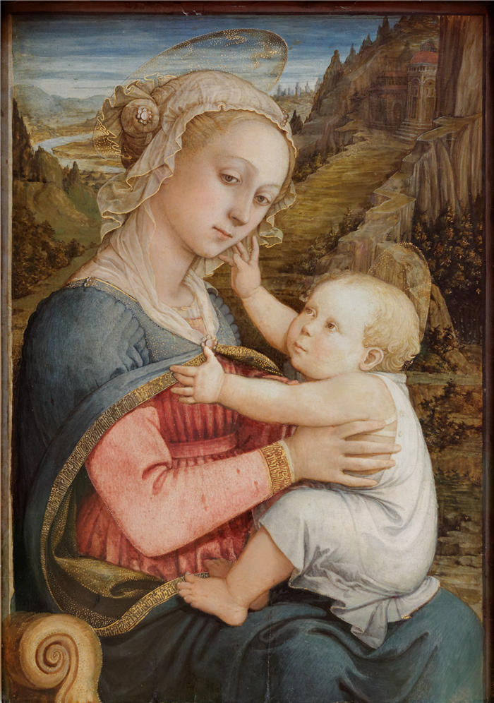 菲利波·里皮（Filippo Lippi ，1406-1469，意大利画家）作品-麦当娜和孩子与圣弗雷迪亚努斯和圣奥古斯丁