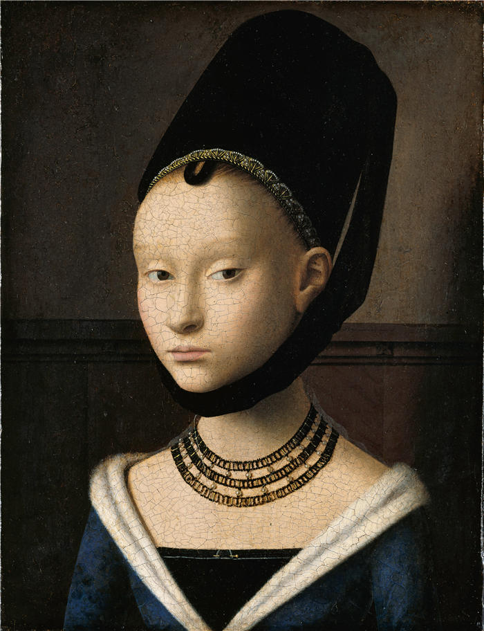 彼得鲁斯·克里斯特斯（Petrus Christus，荷兰画家，1410-1475）作品--一个年轻女孩的肖像