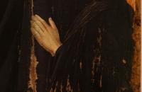 安东尼亚佐·罗马诺（Antonazzo Romano，1430-1510，意大利画家）作品-圣文森特费雷尔，基督法官和捐赠者（详细）