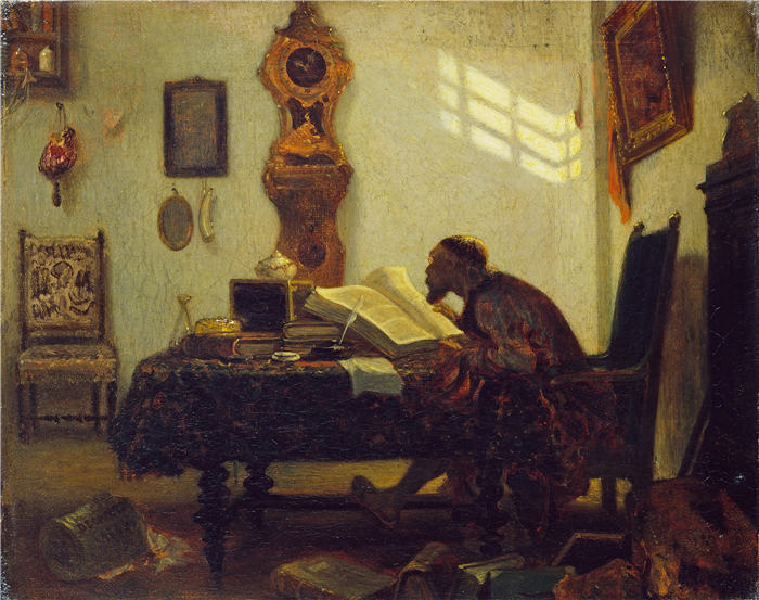 亚历山大·加布里埃尔·尚（Alexandre-Gabriel Decamps,法国画家）作品-哲学家 (1846)
