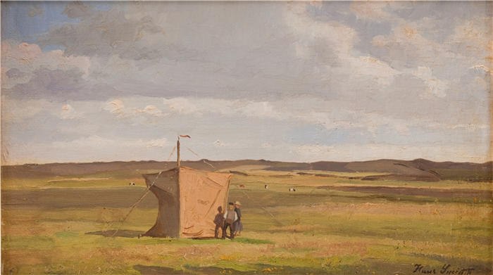 汉斯·史密斯（Hans Smidth，丹麦画家）作品-日德兰半岛荒野上的艺术家庇护所 (1907 - 1911)