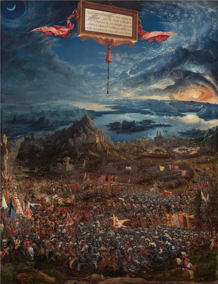 阿尔布雷希特·阿尔特多夫（Albrecht Altdorfer，德国画家）作品-伊苏斯的亚历山大之战（1529）