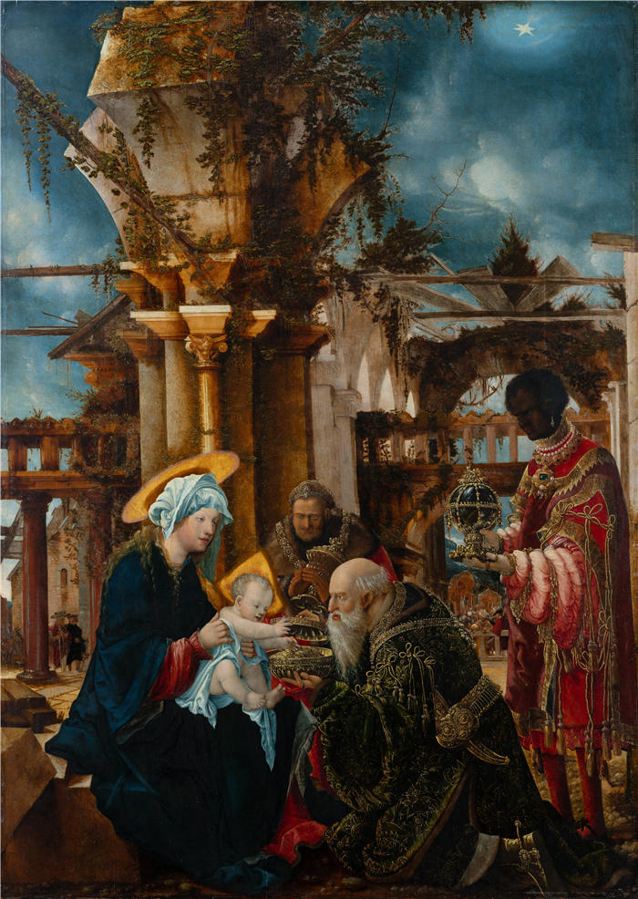 阿尔布雷希特·阿尔特多夫（Albrecht Altdorfer，德国画家）作品- 贤士的崇拜（约 1530 – 1535 年）