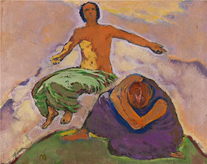 科罗曼·莫塞尔(Koloman Moser,奥地利画家)高清作品-悲伤与希望 (1914)