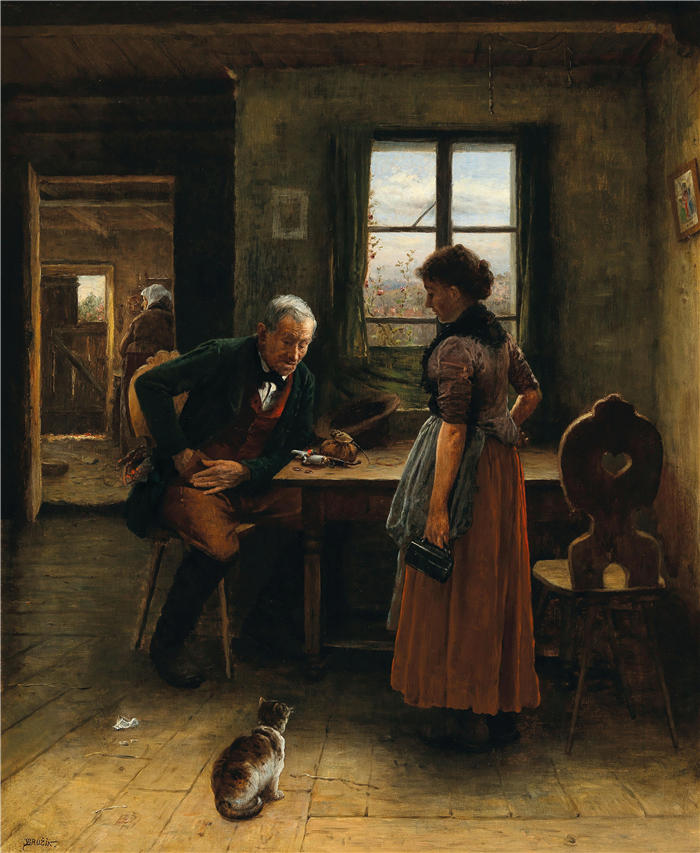 瓦茨拉夫·布罗日克(Václav Brožík,捷克,1851 – 1901)作品-最后一分钱