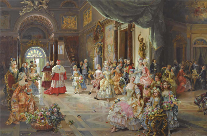 切萨雷·奥古斯特·德蒂（Cesare Auguste Detti，意大利，1847-1914 年）作品-庆典