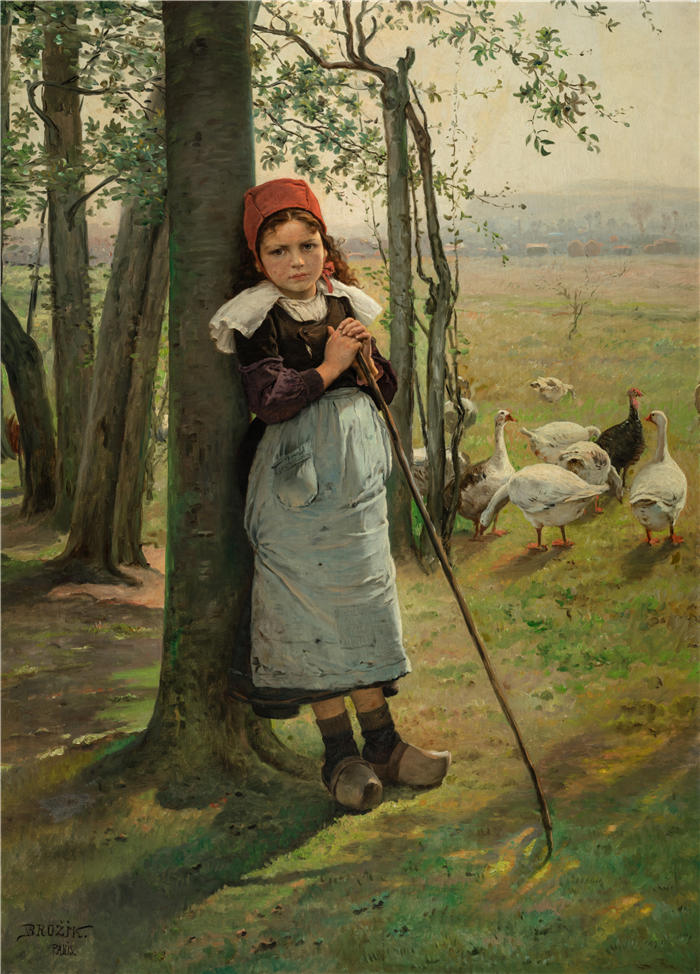 瓦茨拉夫·布罗日克（Václav Brožík，捷克，1851 – 1901）作品-鹅姑娘（1880 年）