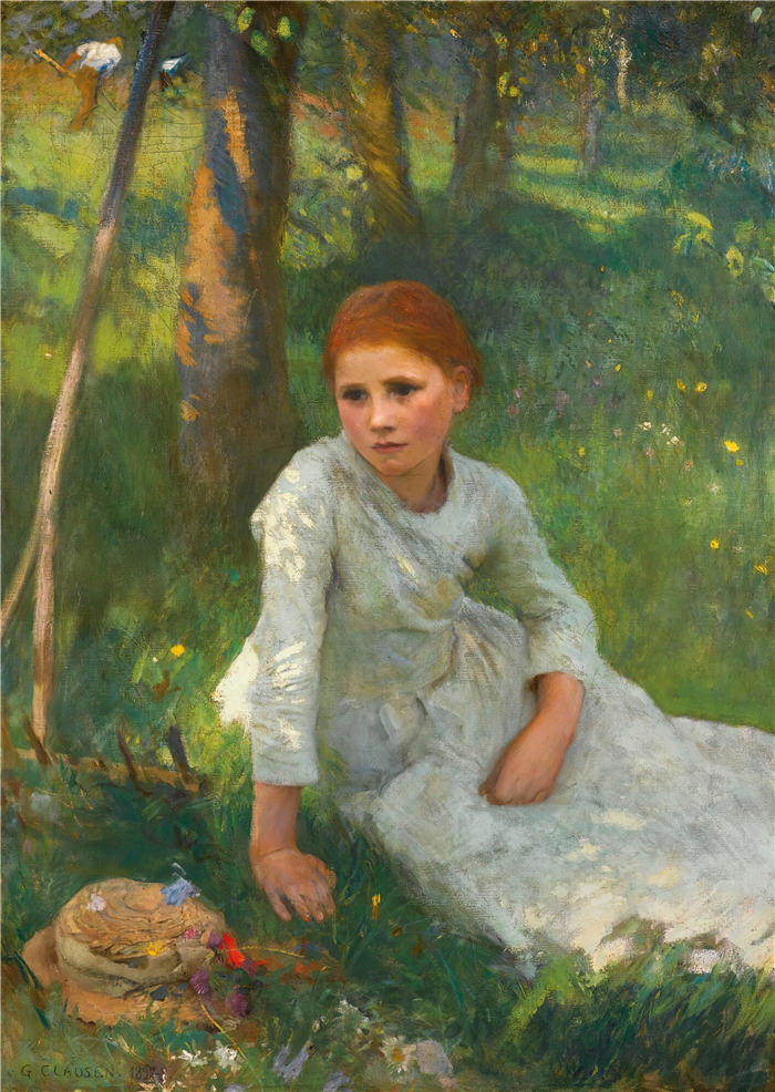 乔治·克劳森（George Clausen，英国画家）作品-海菲尔德的中午（1897-8）
