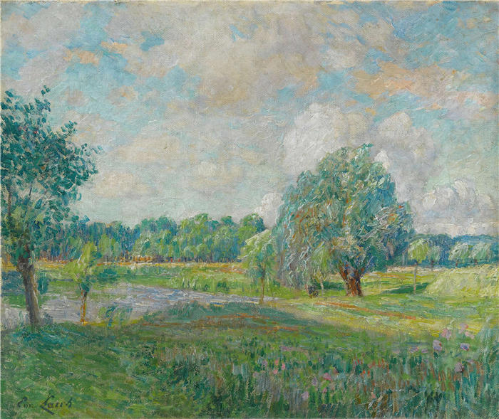 埃米尔·克劳斯（Emile Claus，比利时画家，1849 - 1924 年）作品-柳树