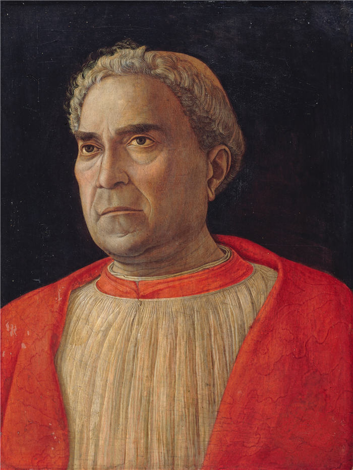 安德里亚·曼特尼亚（Andrea Mantegna，意大利画家，1431-1506）作品-红衣主教洛多维科梅扎罗塔的肖像