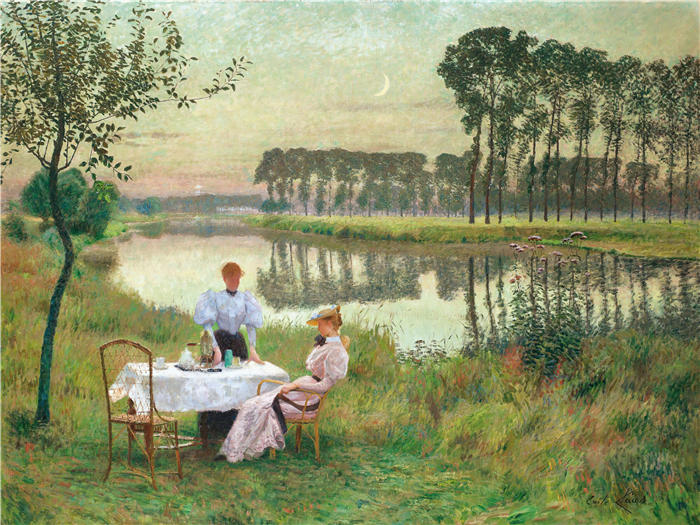埃米尔·克劳斯（Emile Claus，比利时画家，1849 - 1924 年）作品-夏夜（1895）