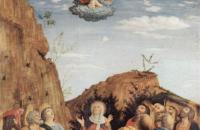 安德里亚·曼特尼亚（Andrea Mantegna，意大利画家，1431-1506）作品-升天，祭坛画的左侧面板