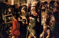 安德里亚·曼特尼亚（Andrea Mantegna，意大利画家，1431-1506）作品-货币和黄金首饰的持有者，奖杯皇家盔甲