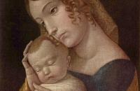 安德里亚·曼特尼亚（Andrea Mantegna，意大利画家，1431-1506）作品-玛丽亚和睡着的孩子